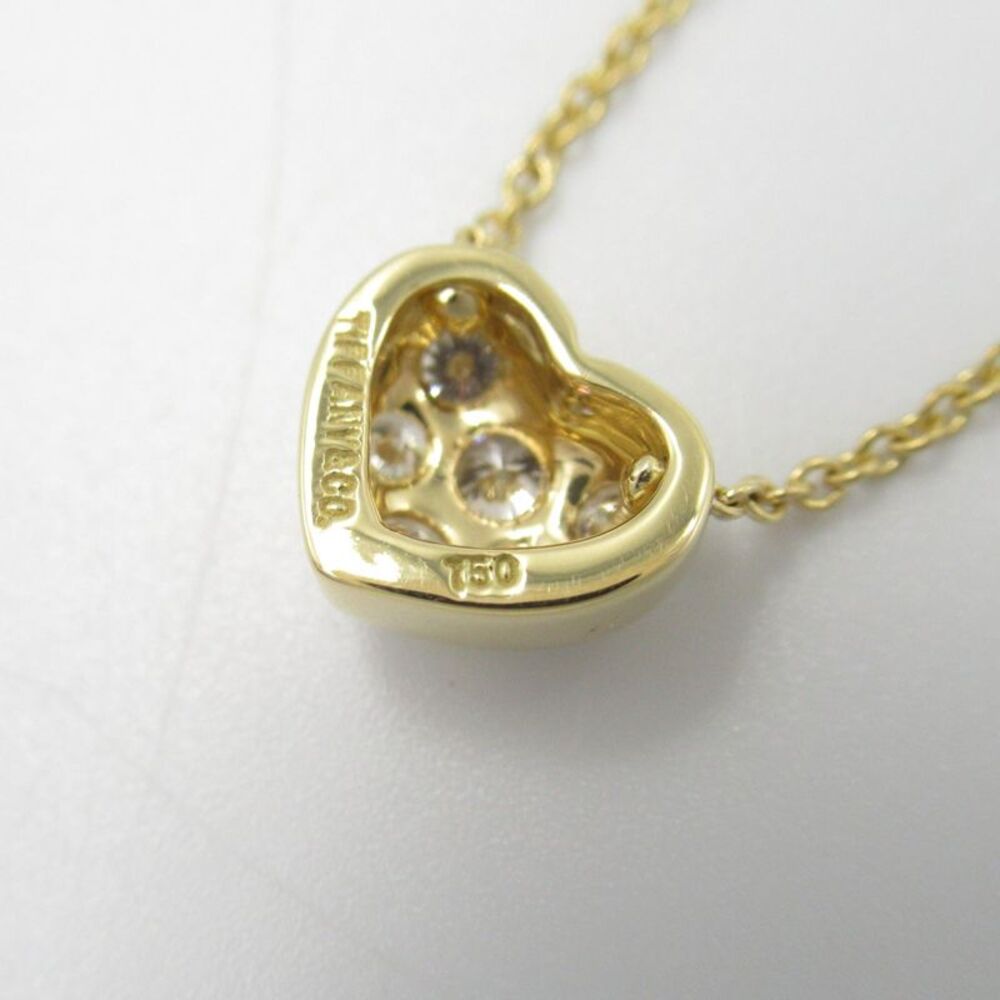 Tiffany & Co K18 Yellow Gold Diamond Heart Pave Necklace - Picture 3 of 6